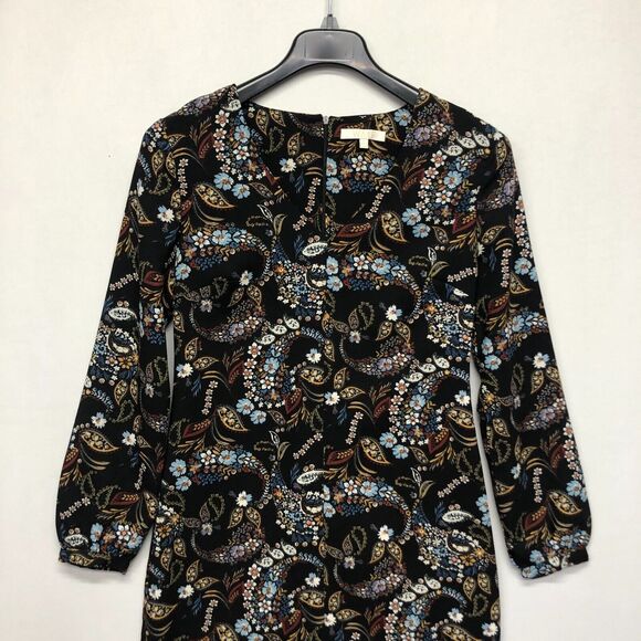 WAYF Women Long Sleeve Floral Boho Polyester Dress Size Small Black B261 -23 - Picture 11 of 15